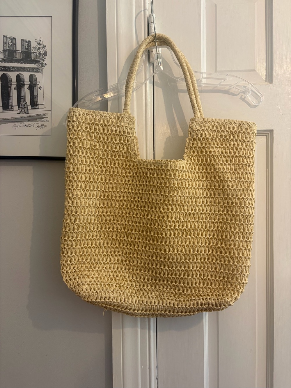 Woven Tote Bag in Light Beige - Stylish Everyday Carry